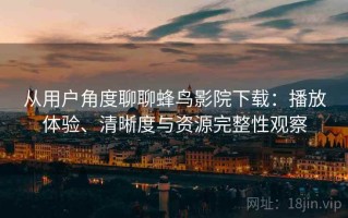 从用户角度聊聊蜂鸟影院下载：播放体验、清晰度与资源完整性观察