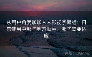 从用户角度聊聊人人影视字幕组：日常使用中哪些地方顺手，哪些需要适应
