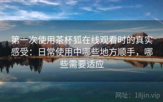 第一次使用茶杯狐在线观看时的真实感受：日常使用中哪些地方顺手，哪些需要适应